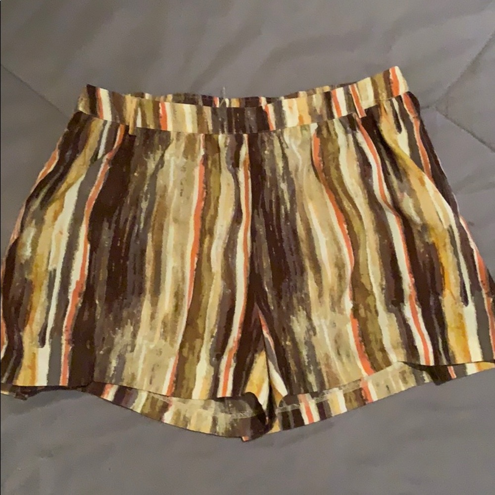 Gianni Bini satin striped shorts with pockets